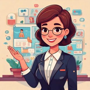 cartoon of social media etiquette coach